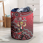 Personalized St Kilda Saints Football Mascot Laundry Basket Aboriginal Dot Art Style Vibrant Indigenous Pattern Design