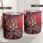 Personalized St Kilda Saints Football Mascot Laundry Basket Aboriginal Dot Art Style Vibrant Indigenous Pattern Design