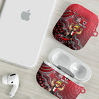 Personalized St Kilda Saints Football Mascot AirPods Case Aboriginal Dot Art Style Vibrant Indigenous Pattern Design