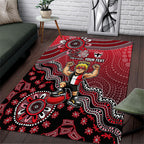 Personalized St Kilda Saints Football Mascot Area Rug Aboriginal Dot Art Style Vibrant Indigenous Pattern Design