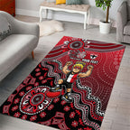 Personalized St Kilda Saints Football Mascot Area Rug Aboriginal Dot Art Style Vibrant Indigenous Pattern Design