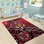 Personalized St Kilda Saints Football Mascot Area Rug Aboriginal Dot Art Style Vibrant Indigenous Pattern Design