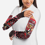Personalized St Kilda Saints Football Mascot Arm Sleeves Aboriginal Dot Art Style Vibrant Indigenous Pattern Design