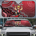 Personalized St Kilda Saints Football Mascot Auto Sun Shade Aboriginal Dot Art Style Vibrant Indigenous Pattern Design