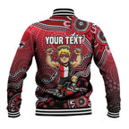 Personalized St Kilda Saints Football Mascot Baseball Jacket Aboriginal Dot Art Style Vibrant Indigenous Pattern Design