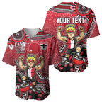 Personalized St Kilda Saints Football Mascot Baseball Jersey Aboriginal Dot Art Style Vibrant Indigenous Pattern Design