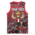 Personalized St Kilda Saints Football Mascot Basketball Jersey Aboriginal Dot Art Style Vibrant Indigenous Pattern Design