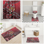 Personalized St Kilda Saints Football Mascot Bathroom Set Aboriginal Dot Art Style Vibrant Indigenous Pattern Design