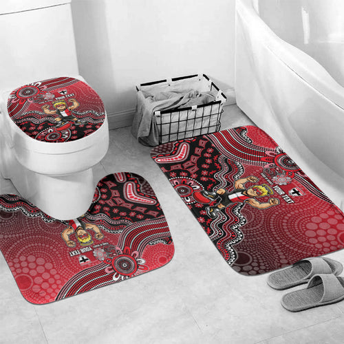 Personalized St Kilda Saints Football Mascot Bathroom Set Aboriginal Dot Art Style Vibrant Indigenous Pattern Design