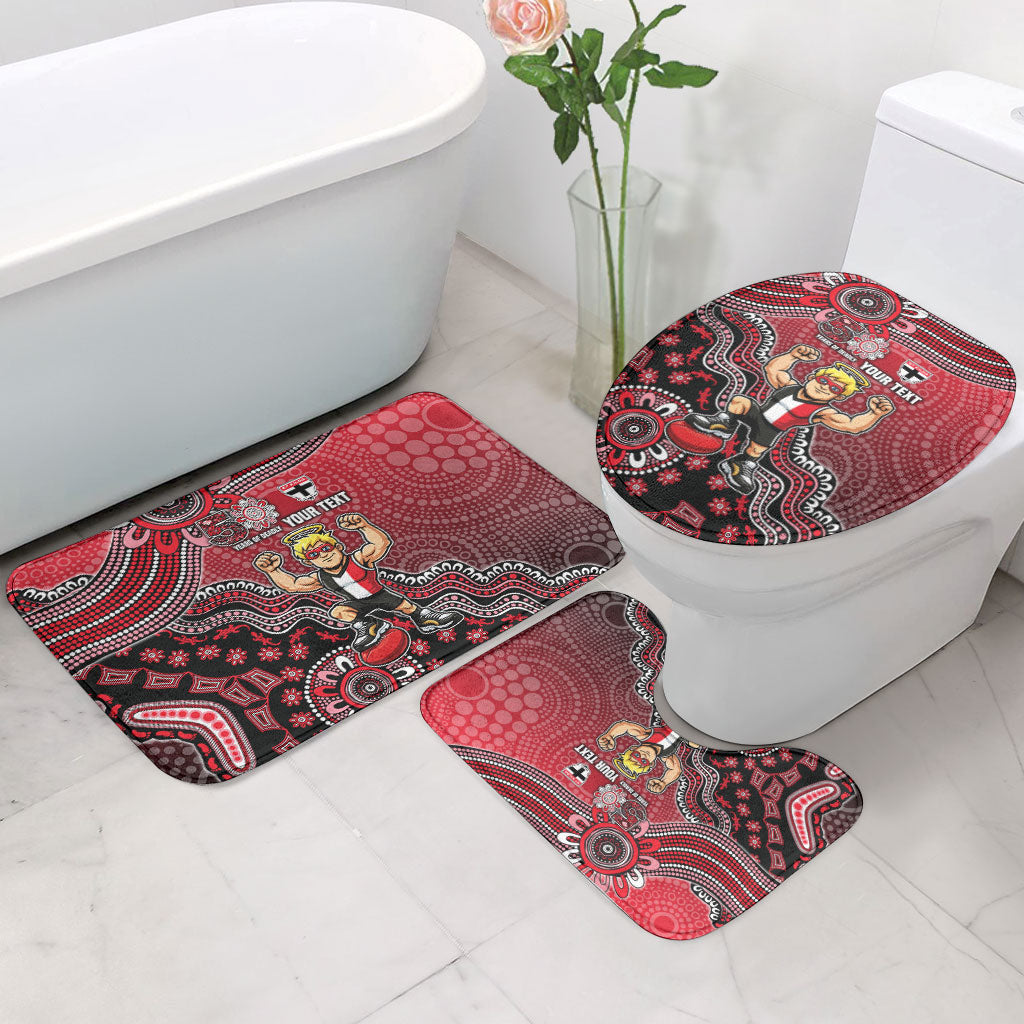 Personalized St Kilda Saints Football Mascot Bathroom Set Aboriginal Dot Art Style Vibrant Indigenous Pattern Design