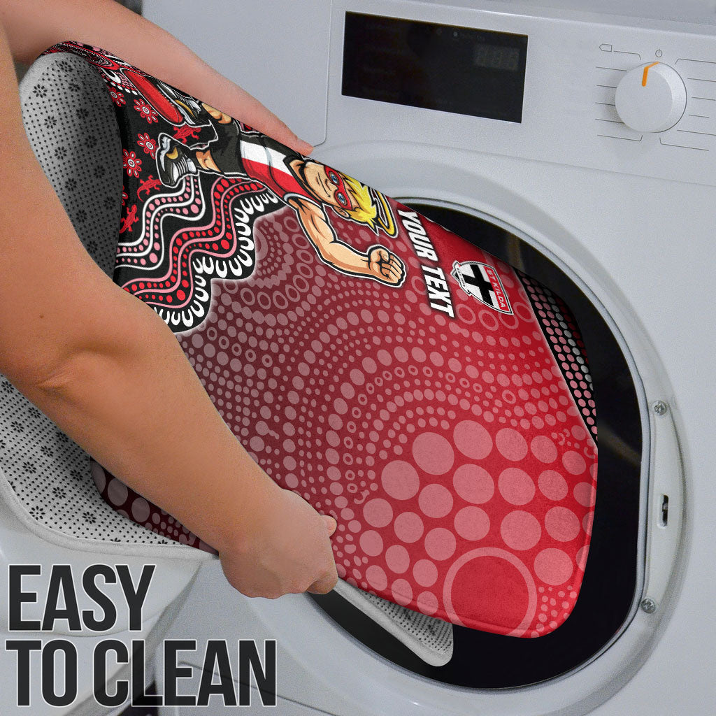 Personalized St Kilda Saints Football Mascot Bathroom Set Aboriginal Dot Art Style Vibrant Indigenous Pattern Design