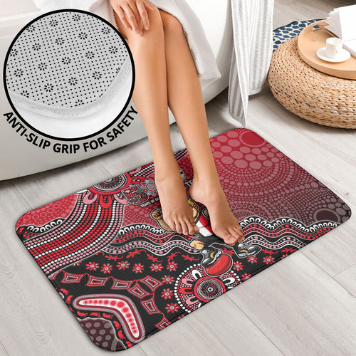 Personalized St Kilda Saints Football Mascot Bathroom Set Aboriginal Dot Art Style Vibrant Indigenous Pattern Design