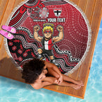 Personalized St Kilda Saints Football Mascot Beach Blanket Aboriginal Dot Art Style Vibrant Indigenous Pattern Design