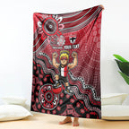 Personalized St Kilda Saints Football Mascot Blanket Aboriginal Dot Art Style Vibrant Indigenous Pattern Design