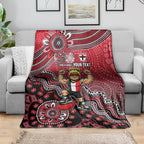 Personalized St Kilda Saints Football Mascot Blanket Aboriginal Dot Art Style Vibrant Indigenous Pattern Design