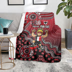Personalized St Kilda Saints Football Mascot Blanket Aboriginal Dot Art Style Vibrant Indigenous Pattern Design