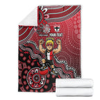 Personalized St Kilda Saints Football Mascot Blanket Aboriginal Dot Art Style Vibrant Indigenous Pattern Design
