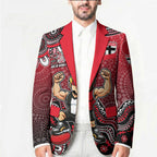 Personalized St Kilda Saints Football Mascot Blazer Aboriginal Dot Art Style Vibrant Indigenous Pattern Design
