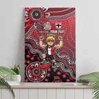 Personalized St Kilda Saints Football Mascot Canvas Wall Art Aboriginal Dot Art Style Vibrant Indigenous Pattern Design