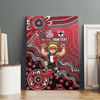 Personalized St Kilda Saints Football Mascot Canvas Wall Art Aboriginal Dot Art Style Vibrant Indigenous Pattern Design