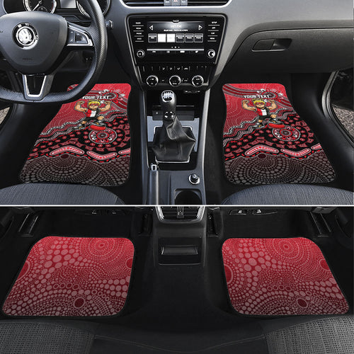 Personalized St Kilda Saints Football Mascot Car Mats Aboriginal Dot Art Style Vibrant Indigenous Pattern Design