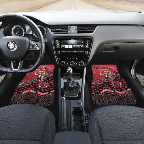 Personalized St Kilda Saints Football Mascot Car Mats Aboriginal Dot Art Style Vibrant Indigenous Pattern Design
