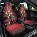 Personalized St Kilda Saints Football Mascot Car Seat Cover Aboriginal Dot Art Style Vibrant Indigenous Pattern Design