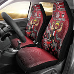 Personalized St Kilda Saints Football Mascot Car Seat Cover Aboriginal Dot Art Style Vibrant Indigenous Pattern Design