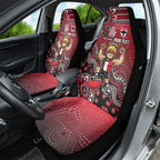 Personalized St Kilda Saints Football Mascot Car Seat Cover Aboriginal Dot Art Style Vibrant Indigenous Pattern Design