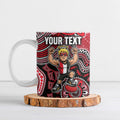 Personalized St Kilda Saints Football Mascot Ceramic Mug Aboriginal Dot Art Style Vibrant Indigenous Pattern Design