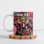 Personalized St Kilda Saints Football Mascot Ceramic Mug Aboriginal Dot Art Style Vibrant Indigenous Pattern Design
