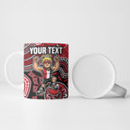 Personalized St Kilda Saints Football Mascot Ceramic Mug Aboriginal Dot Art Style Vibrant Indigenous Pattern Design