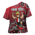 Personalized St Kilda Saints Football Mascot Cross Shoulder Shirt Aboriginal Dot Art Style Vibrant Indigenous Pattern Design