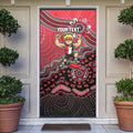 Personalized St Kilda Saints Football Mascot Door Cover Aboriginal Dot Art Style Vibrant Indigenous Pattern Design