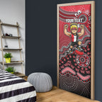 Personalized St Kilda Saints Football Mascot Door Cover Aboriginal Dot Art Style Vibrant Indigenous Pattern Design