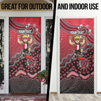 Personalized St Kilda Saints Football Mascot Door Cover Aboriginal Dot Art Style Vibrant Indigenous Pattern Design