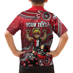 Personalized St Kilda Saints Football Mascot Family Matching Mermaid Dress and Hawaiian Shirt Aboriginal Dot Art Style Vibrant Indigenous Pattern Design