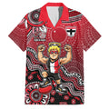 Personalized St Kilda Saints Football Mascot Family Matching Tank Maxi Dress and Hawaiian Shirt Aboriginal Dot Art Style Vibrant Indigenous Pattern Design
