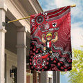 Personalized St Kilda Saints Football Mascot Garden Flag Aboriginal Dot Art Style Vibrant Indigenous Pattern Design