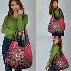 Personalized St Kilda Saints Football Mascot Grocery Bag Aboriginal Dot Art Style Vibrant Indigenous Pattern Design