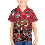 Personalized St Kilda Saints Football Mascot Hawaiian Shirt Aboriginal Dot Art Style Vibrant Indigenous Pattern Design