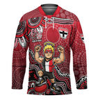 Personalized St Kilda Saints Football Mascot Hockey Jersey Aboriginal Dot Art Style Vibrant Indigenous Pattern Design