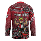 Personalized St Kilda Saints Football Mascot Hockey Jersey Aboriginal Dot Art Style Vibrant Indigenous Pattern Design