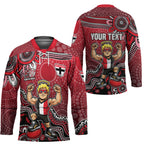 Personalized St Kilda Saints Football Mascot Hockey Jersey Aboriginal Dot Art Style Vibrant Indigenous Pattern Design