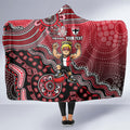 Personalized St Kilda Saints Football Mascot Hooded Blanket Aboriginal Dot Art Style Vibrant Indigenous Pattern Design