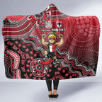 Personalized St Kilda Saints Football Mascot Hooded Blanket Aboriginal Dot Art Style Vibrant Indigenous Pattern Design
