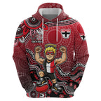 Personalized St Kilda Saints Football Mascot Hoodie Aboriginal Dot Art Style Vibrant Indigenous Pattern Design