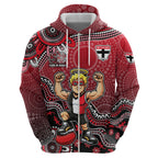 Personalized St Kilda Saints Football Mascot Hoodie Aboriginal Dot Art Style Vibrant Indigenous Pattern Design