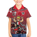 Personalized St Kilda Saints Football Mascot Kid Hawaiian Shirt Aboriginal Dot Art Style Vibrant Indigenous Pattern Design