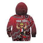 Personalized St Kilda Saints Football Mascot Kid Hoodie Aboriginal Dot Art Style Vibrant Indigenous Pattern Design